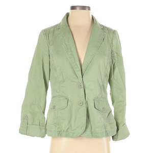 Eddie Bauer‎ Womens Jacket Sz Small Green Blazer Cotton Top Coat S Easter